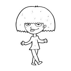 cartoon smug looking woman