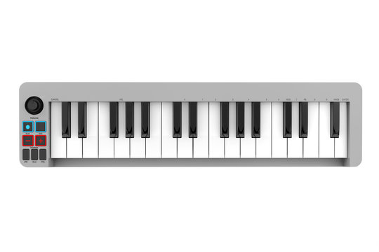 Digital Piano Synthesizer. 3d rendering