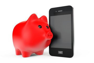 Piggy Bank with Mobile Phone