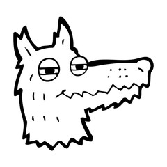 cartoon smug wolf face