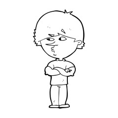 cartoon suspicious man