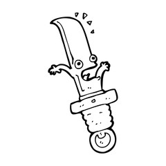 cartoon frightened knife