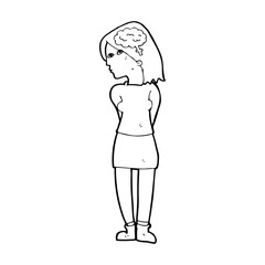 cartoon brainy woman