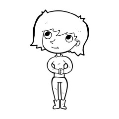 cartoon friendly woman