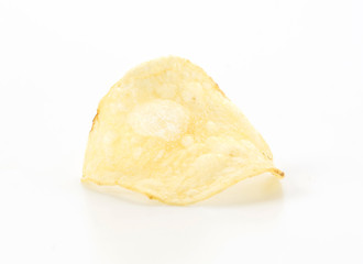 potato chips on white background