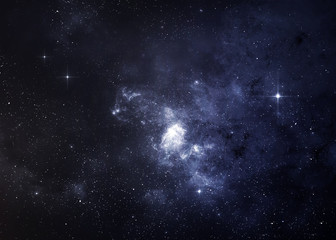 Fototapeta na wymiar Star field in deep space many light years far from the Earth