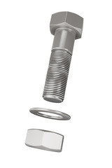 Closeup Bolt and Nut