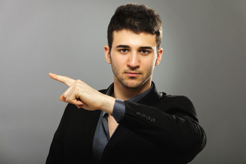 Businessman pointing