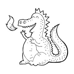 cartoon fire breathing dragon