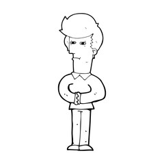cartoon man narrowing his eyes