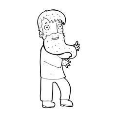 cartoon excited bearded man