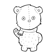 cartoon teddy bear wearing scarf