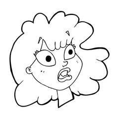 cartoon shocked female face