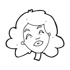 cartoon happy female face