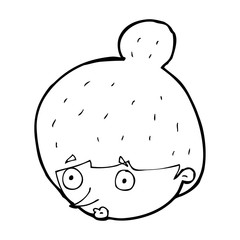 cartoon surprised woman's face