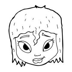 cartoon female face