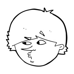 cartoon suspicious man