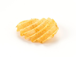 potato chips on white background