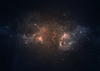 Papier Peint photo Lavable Univers Champ d& 39 étoiles dans l& 39 espace lointain à plusieurs années-lumière de la Terre
