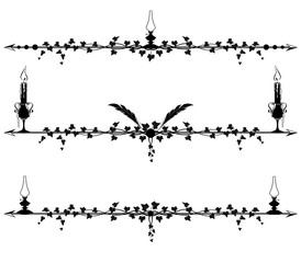 ivy border with lamps and candles