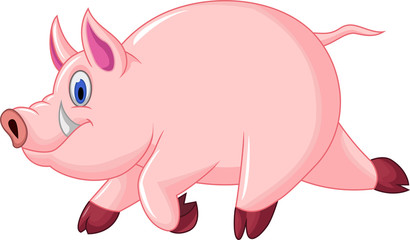 funny pig cartoon run