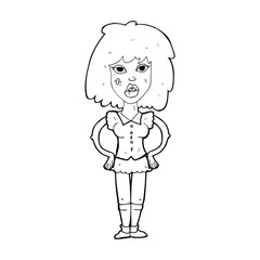 cartoon woman been in fight