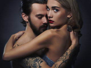 beautiful couple.sexy woman and handsome man.lovely boy and girl