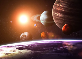 Solar system and space objects. Elements of this image furnished © Vadimsadovski