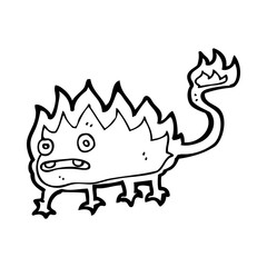 cartoon little fire demon