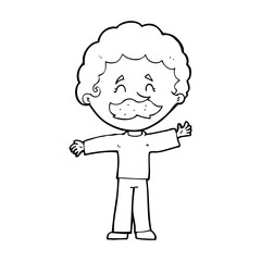 cartoon boy with mustache