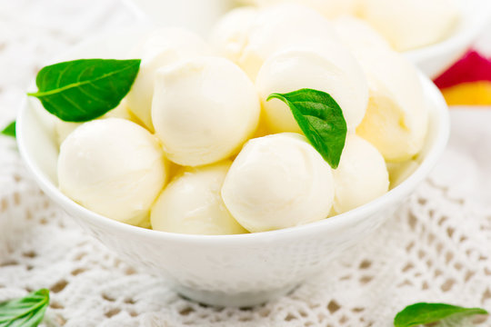 fresh cheese of a mozzarella