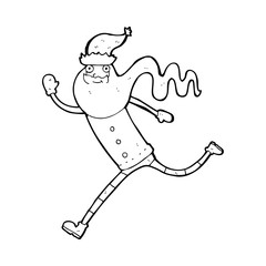 cartoon running santa