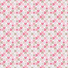 Floral  seamless pattern. Red, pink, gray, brown and white