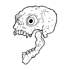 cartoon scary skull