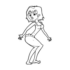 cartoon woman in lingerie