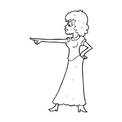 cartoon woman pointing finger