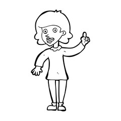 cartoon woman with idea