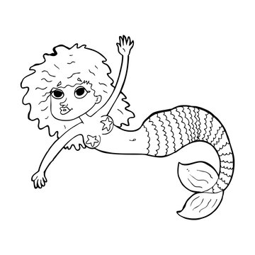 cartoon pretty mermaid
