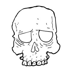 cartoon spooky skull