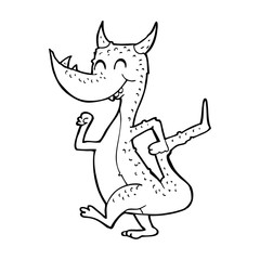 cartoon happy dragon