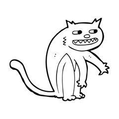cartoon happy cat