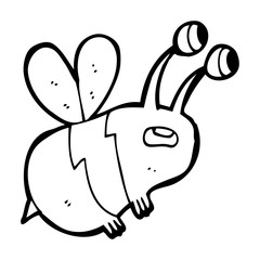 cartoon frightened bee