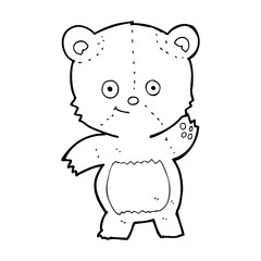 cartoon waving teddy bear