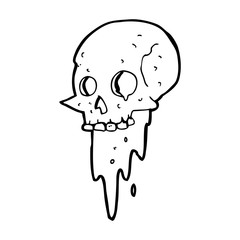 gross halloween skull cartoon
