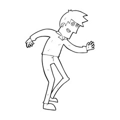 cartoon happy man dancing