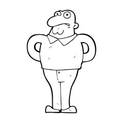 cartoon worried man