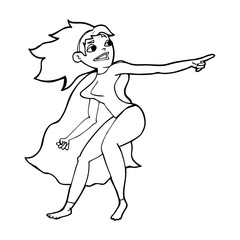 cartoon superhero woman pointing
