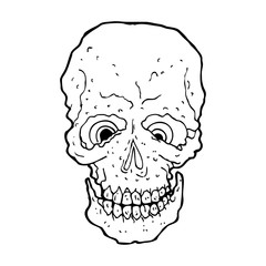 cartoon spooky skull