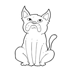 cartoon grumpy little dog