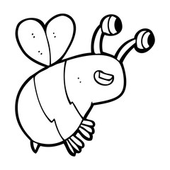 cartoon happy bee